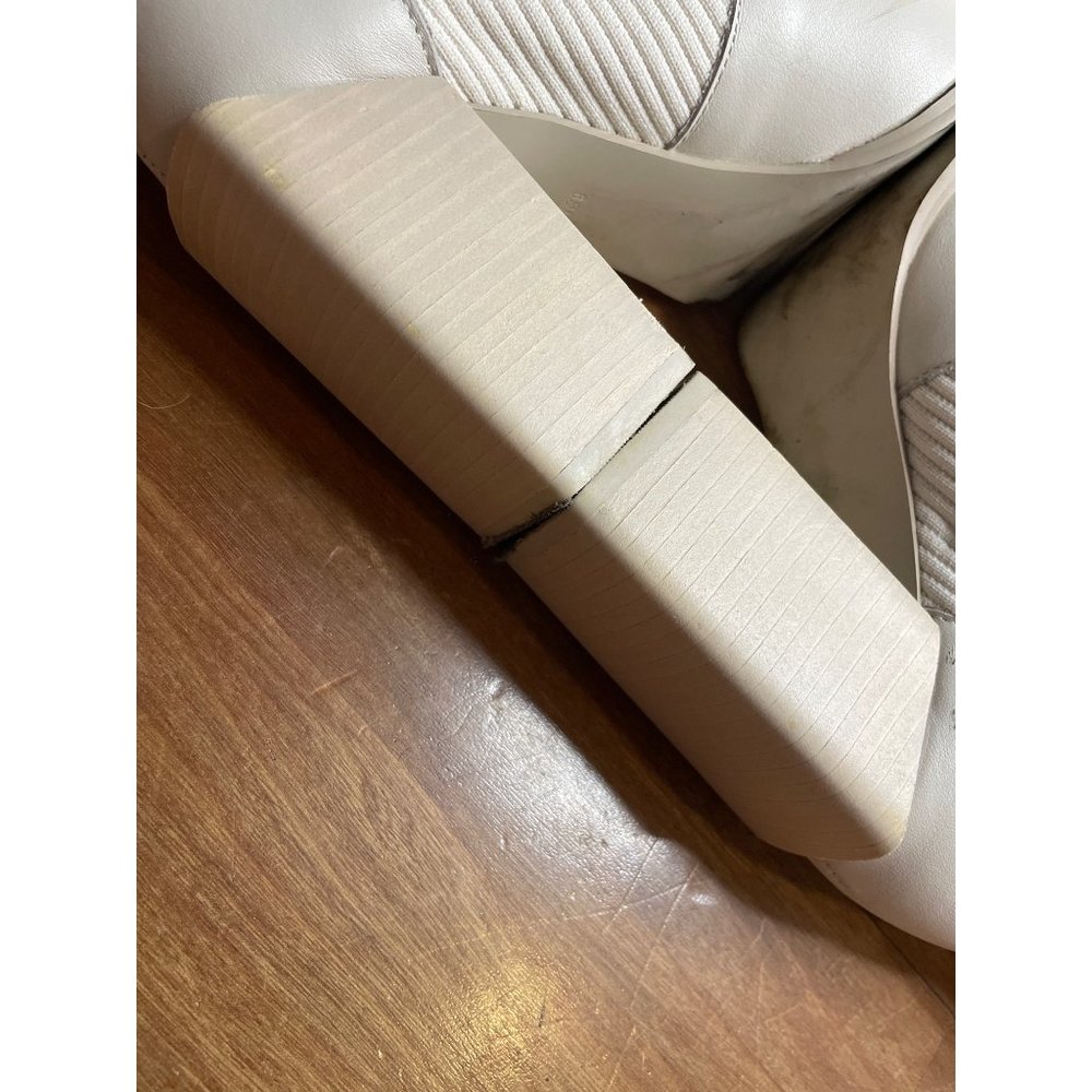 Steve Madden Tackle Sock Bootie In Bone Leather S… - image 8